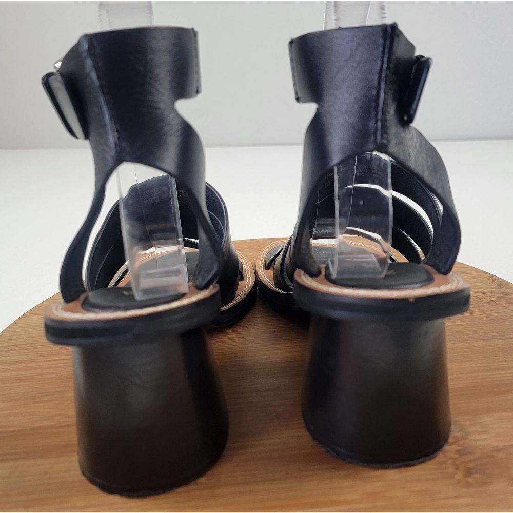 Zara Black Leather Strappy Block Heels Womens Shoe Size EU 36 US 6 - Picture 8 of 15